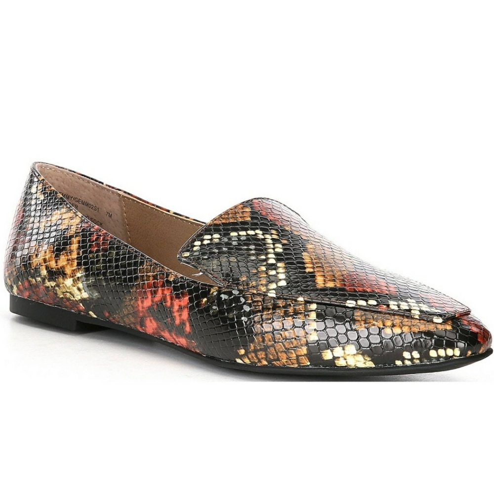 Steve Madden Flats Black Snake Skin Gemmy Shoes